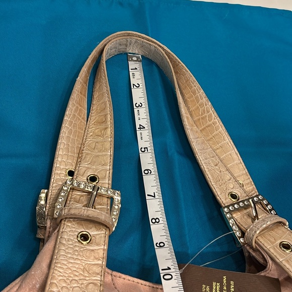 Pritzi Pink Blush Handbag. Has with a slight sparkle & Studs & Rhinestone - Picture 7 of 15